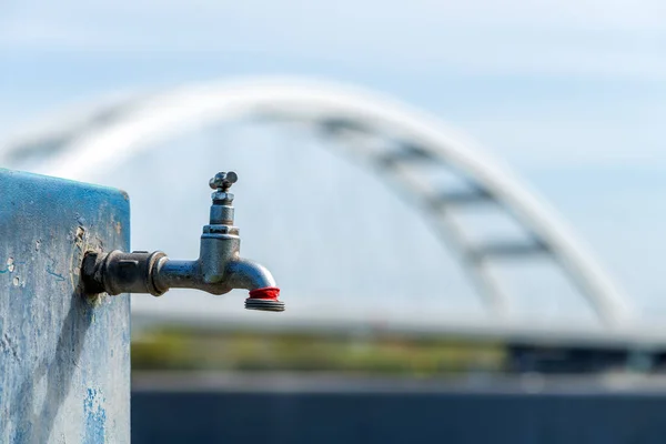 Water Faucet Street Selective Focus — Stock Photo, Image