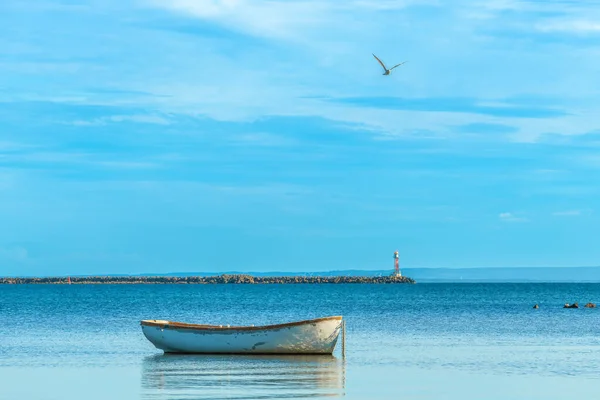 Vecchia Barca Pesca Ormeggiata Sulla Costa Del Mare Kattegat Vicino — Foto Stock