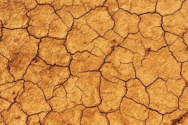 Draufsicht Textur Des Trockenen Bodens Schlammrisse Als Hintergrund Für Klimawandelkonzept — Stockfoto