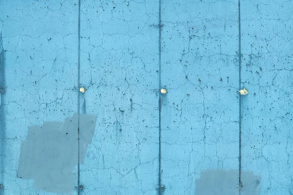 Textur Blå Betong Vägg Fasad Med Spruckna Mönster Som Bakgrund — Stockfoto