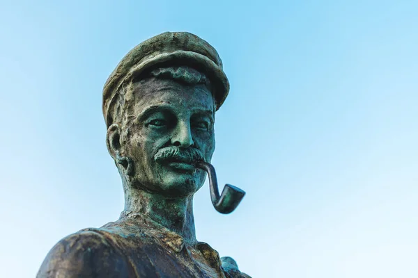Crikvenica Croatie Juillet 2023 Statue Pêcheur Bronze Dans Port Crikvenica — Photo