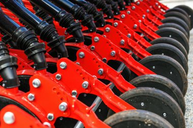 Tarım ekin ekme makinesi seçici odak ile kapatın