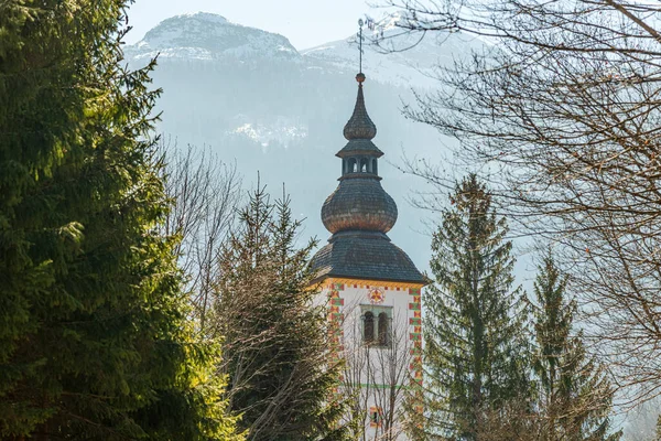 Church John Baptist Bohinj Lake Ribcev Laz Slovenia 700 Years — Stock Photo, Image
