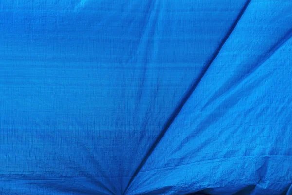 Abgenutzte Blaue Planenmaterialoberfläche Als Hintergrund Und Industrielle Textur Horizontales Bild — Stockfoto