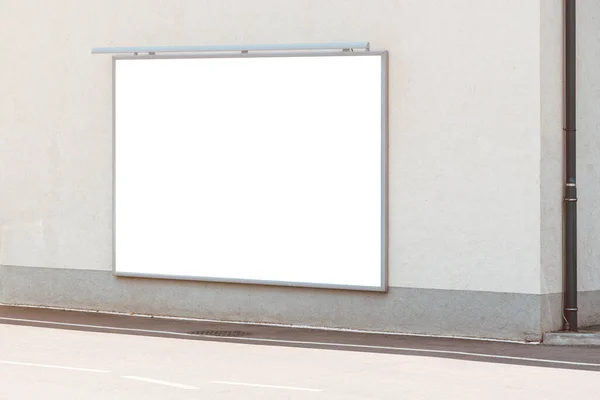 Blank White Advertising Poster Billboard Wall Mockup Copy Space People — Stock Photo, Image