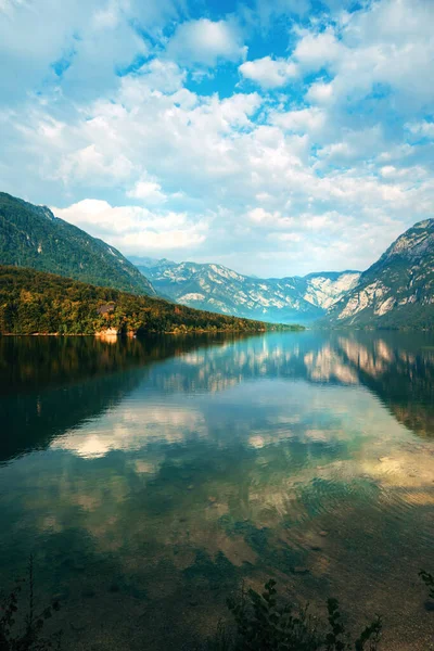 Lac Bohinj Entouré Des Alpes Juliennes Dans Parc National Triglav — Photo