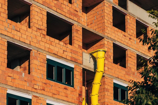Edifícios Apartamentos Condomínio Construção Desenvolvimento Imobiliário Engenharia Detalhe Canteiro Obras — Fotografia de Stock