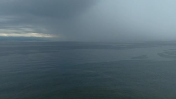 Burzliwa Chmura Deszczowa Nad Morzem Letnia Burza Wybrzeżu Adriatyku Zatoce — Wideo stockowe