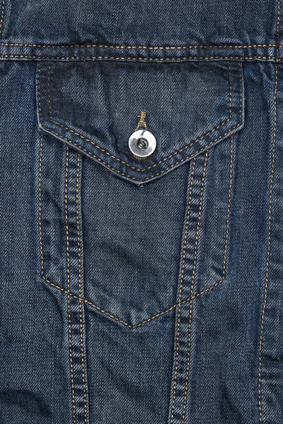Jeans Jacka Ficka Med Metallic Knapp Mode Och Kläder — Stockfoto