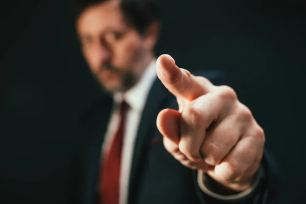 You Hired Corporate Human Resources Representative Pointing Finger Selected Employee — Stock Photo, Image
