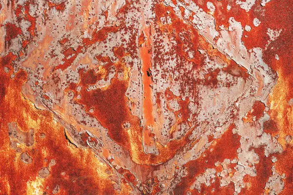 Gecorrodeerde Geoxideerde Metalen Plaat Oppervlak Als Grunge Textuur Achtergrond — Stockfoto