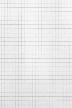 Arkaplan olarak dikdörtgen şebeke desenli boş defter sayfasının üst görünümü