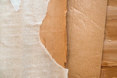 Paketleme malzemesi, polietilen köpük ve kıvrımlı kağıt karton, üst görünüm