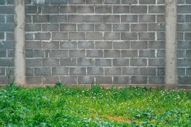 Arkaplan olarak gri beton blok duvar deseni dokusu