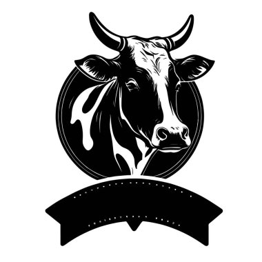 Black angus logo design template. cow, bull farm logo design. Cow, bull vector illustration Vector illustration