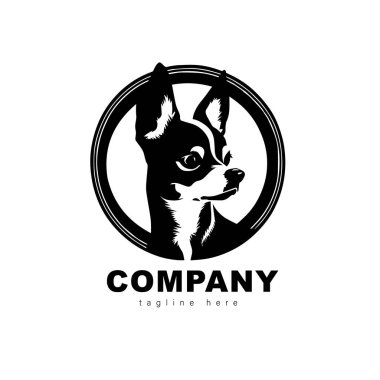 The head of chihuahua dog. Dog vector illustration. Company logo design. Vector illustration