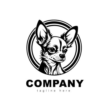 The head of chihuahua dog. Dog vector illustration. Company logo design. Vector illustration