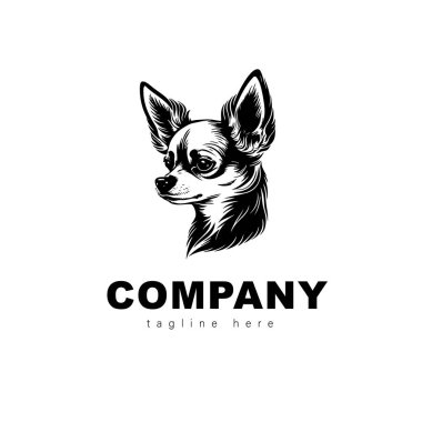 The head of chihuahua dog. Dog vector illustration. Company logo design. Vector illustration