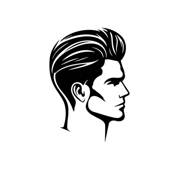Silhouette Homme Mode Tête Sur Fond Blanc Illustration Vectorielle — Image vectorielle