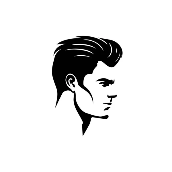 Silhouette Homme Mode Tête Sur Fond Blanc Illustration Vectorielle — Image vectorielle
