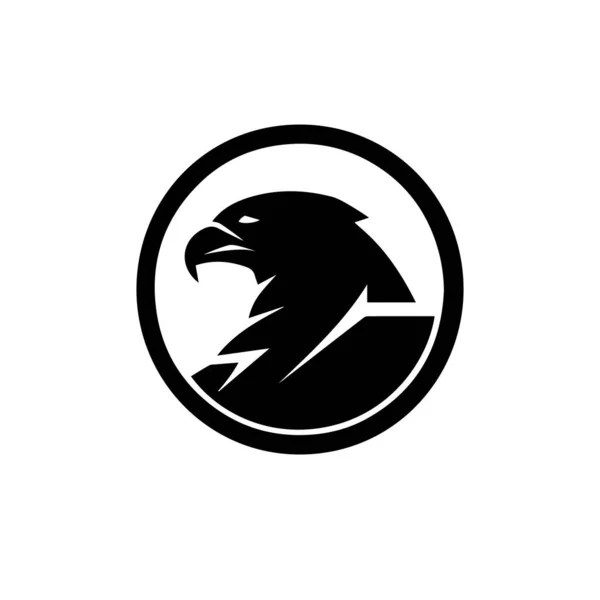 Черный Силуэт Головы Орла Белом Фоне Знак Символ Логотип Векторная — стоковый вектор