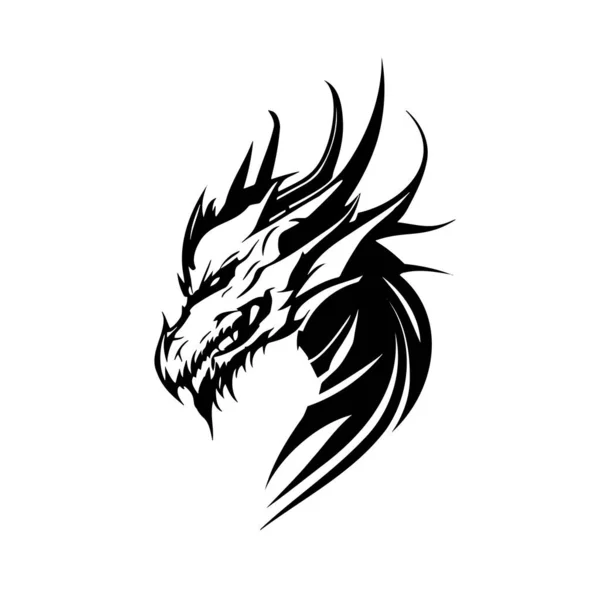 Conception Icône Vectorielle Dragon Tête Modèle Logo Illustration Vectorielle — Image vectorielle