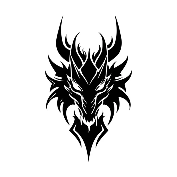 Kopf Drachen Vektor Icon Design Logo Vorlage Vektorillustration — Stockvektor
