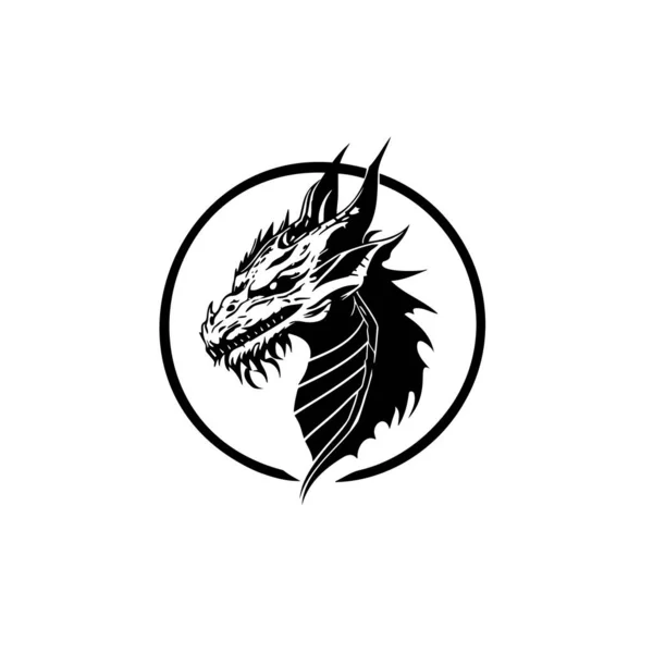 Conception Icône Vectorielle Dragon Tête Modèle Logo Illustration Vectorielle — Image vectorielle