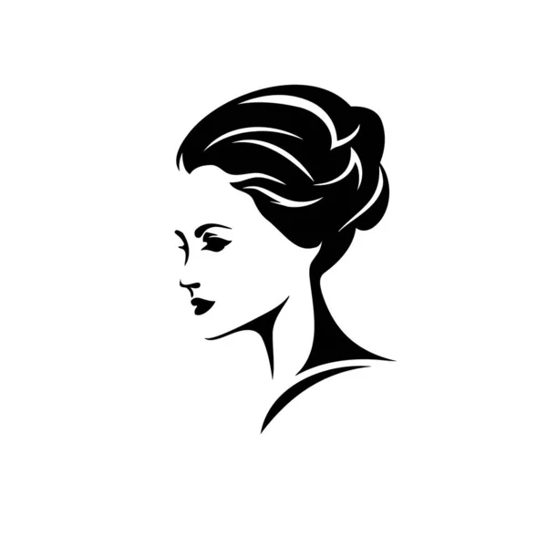 Silhouette Portrait Gros Plan Vectoriel Une Femme Avec Beau Design Illustration De Stock