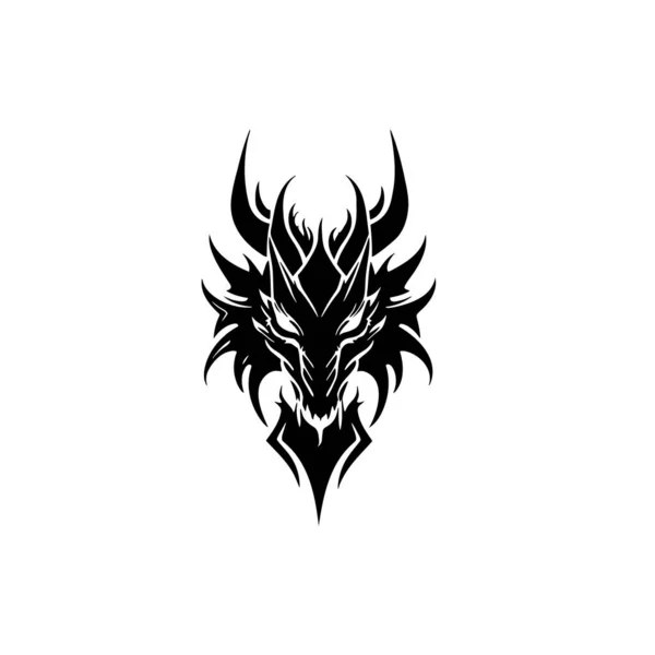 Projeto Ícone Vetor Dragão Principal Modelo Logotipo Ilustração Vetorial — Vetor de Stock