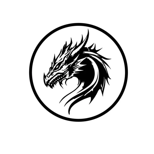 Kopf Drachen Vektor Icon Design Logo Vorlage Vektorillustration — Stockvektor