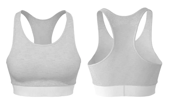 Sports Womens Top Bra White Color Sportswear Blank Clean Template — Stock Photo, Image