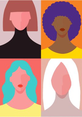 Moda tarzında bir kadın portresi. Moda illüstrasyonu. Bir avatar olarak, reklamlarda ve diğer basılı ve web ürünlerinde kullanılabilir