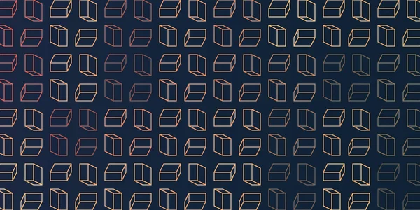Dark Minimalist Modern Style Lit Transparent Rectangular Cuboids Colored Shades — Stock Vector