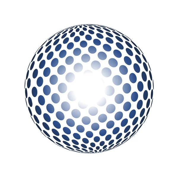 Blue Lit Digital Globe Design Vector Bright Spotted Patterned Surface — Διανυσματικό Αρχείο