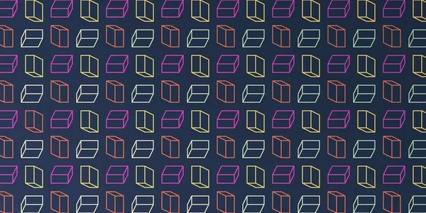 多くのカラフルなミニマリスト現代スタイルの3D透明長方形の立方体 ダークモザイクパターン 編集可能な抽象幾何学的背景デザイン 創造的なベクトルテンプレート — ストックベクタ