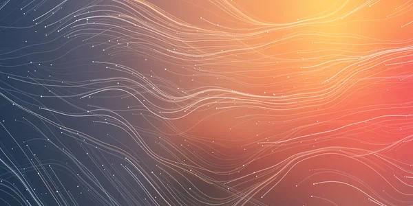 Lignes Énergie Volantes Fluides Modèle Dans Espace Lumineux Soleil Ciel — Image vectorielle