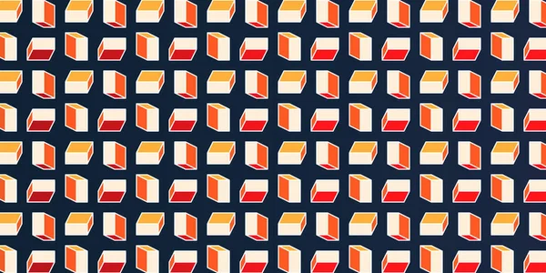 Nombreux Cuboïdes Solides Colorés Rectangulaires Rectangles Modèle Mosaïque Sans Couture — Image vectorielle