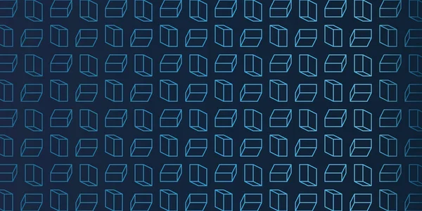 Koyu Minimalist Modern Biçim Şeffaf Dikdörtgen Küboidler Mavi Mozaik Şablon — Stok Vektör