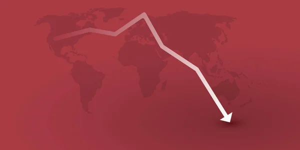Weltwirtschaftlicher Niedergang Aufgrund Von Krieg Inflation Und Energiekrise Designvorlage Grafik — Stockvektor