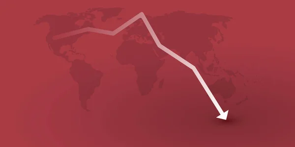 Queda Econômica Global Devido Guerra Inflação Crise Energética Modelo Design —  Vetores de Stock