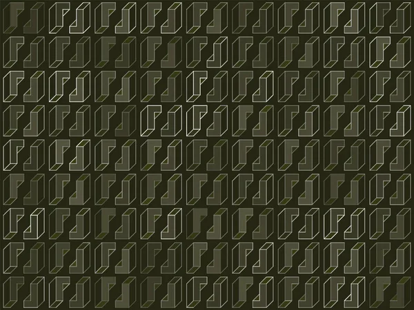Black Green White Minimalist Modern Style Seamless Transparent Line Art — Stock Vector