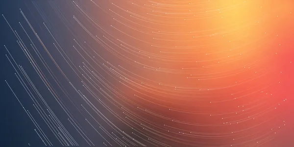 Fließende Strömung Muster Von Energielinien Glühenden Sonnenlicht Und Sternenhimmel Futuristische — Stockvektor