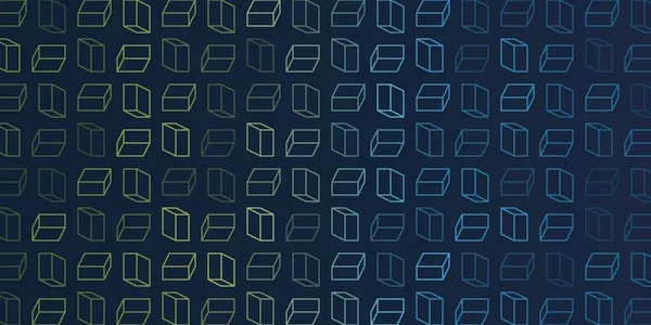 深浅现代风格3D透明矩形立方体在绿色和蓝色马赛克图案阴影中的着色 可编辑的抽象几何背景设计 矢量模板 — 图库矢量图片
