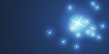 Ice Cold Blue ve White Starry Destern, Sparkling, Shimmering Lights on Dark Forground - Copyspace Kış Tatil Şablonu, Place, Room for Your Text - Düzenlenebilir Vektör Biçimi