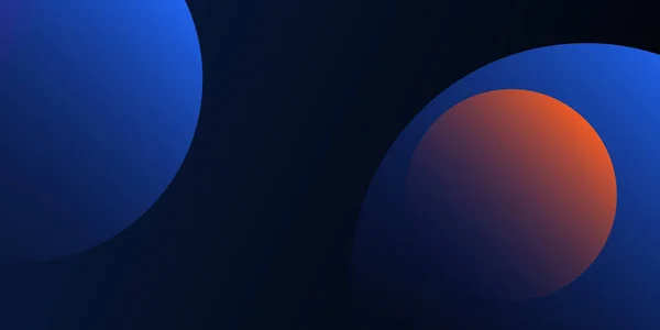 Dark Modern Style Background Header Banner Design Large Blue Orange — Image vectorielle