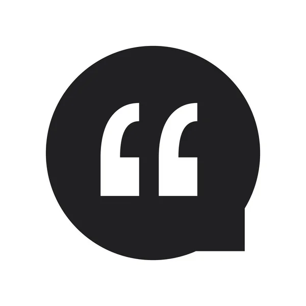 Black Quote Icon Modern Style Speech Bubble Symbol Quotation Mark — Stock Vector