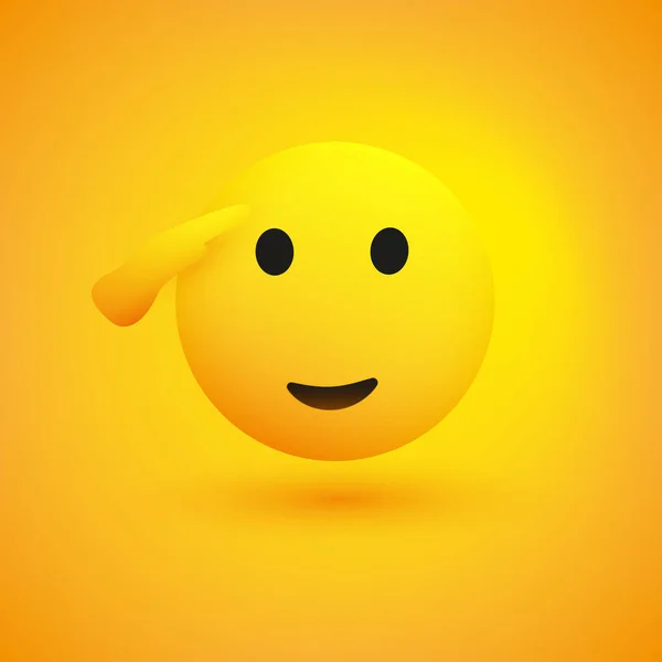 Saluting Face Happy Emoji Icon Design Yellow Face Saluting Right — Vetor de Stock