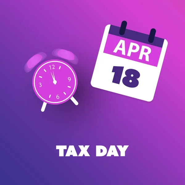 Tax Day Reminder Concept Web Design Usa Tax Deadline Due — Stock Vector
