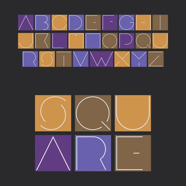 Modern Flat Line Art Style Colorful Bold Font Set Design — Image vectorielle